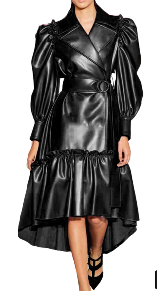 Faux Leather Dress