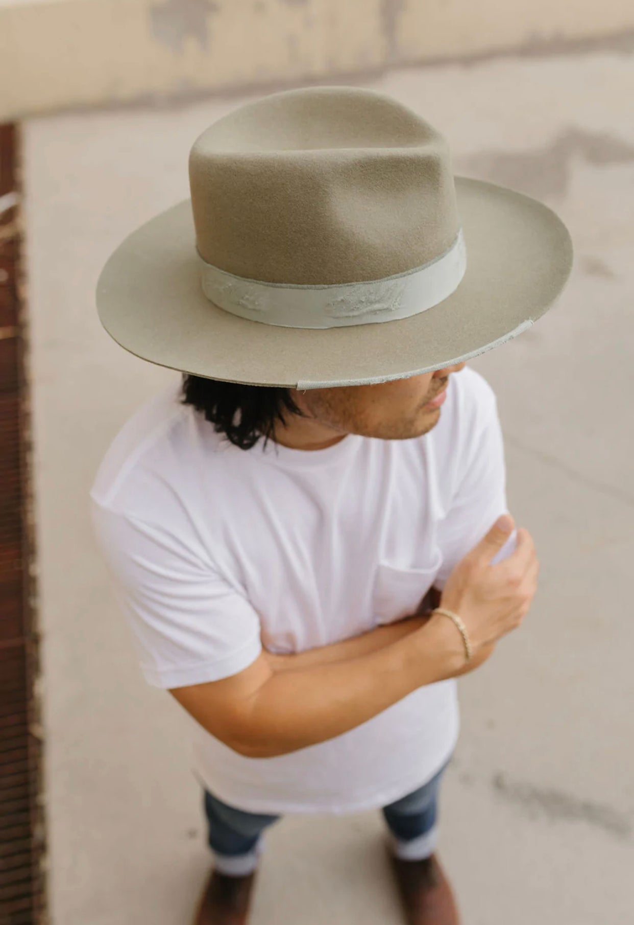 Distressed Fedora Olive