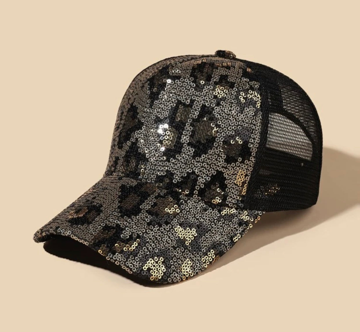 Leopard Sequin Trucker Hat