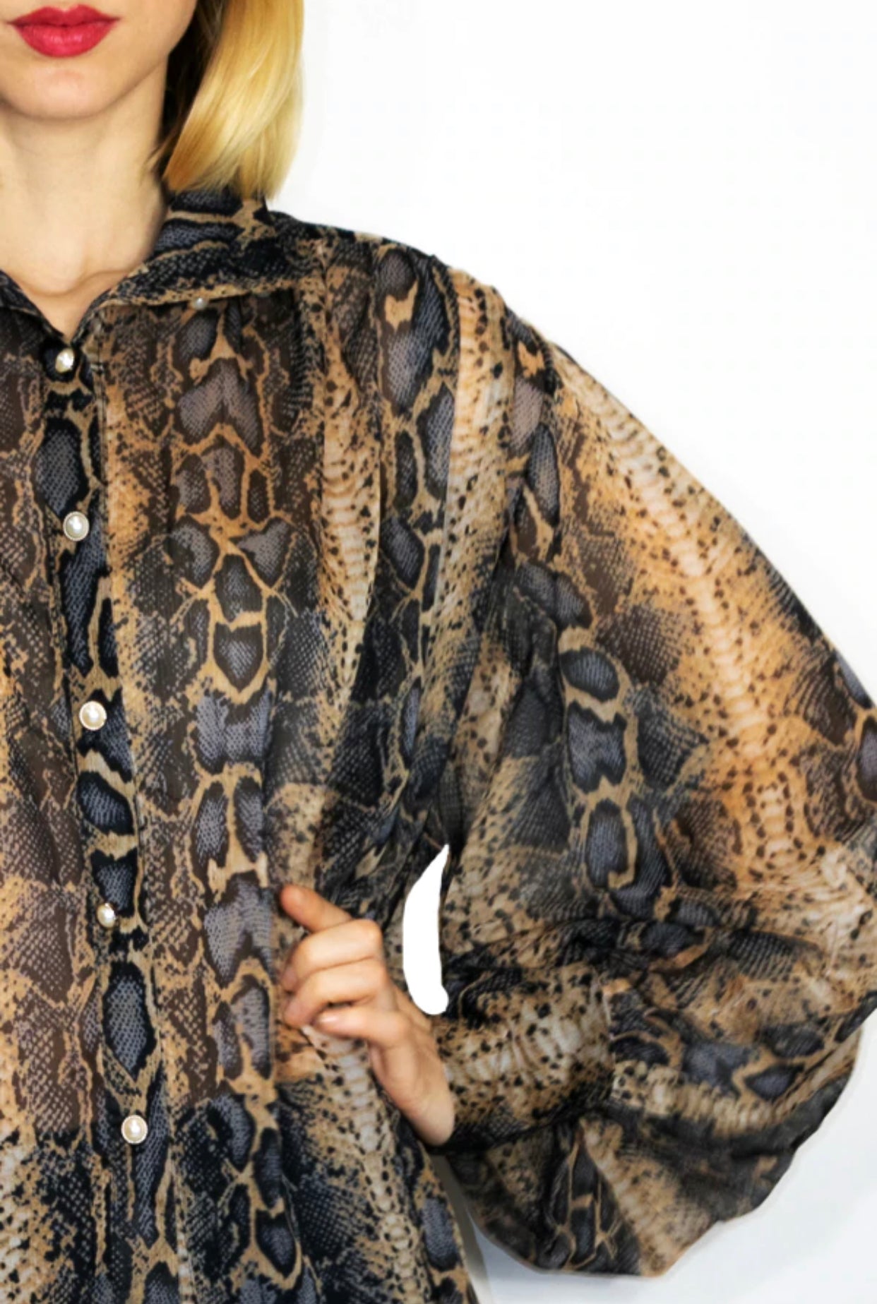 Snakeskin print blouse