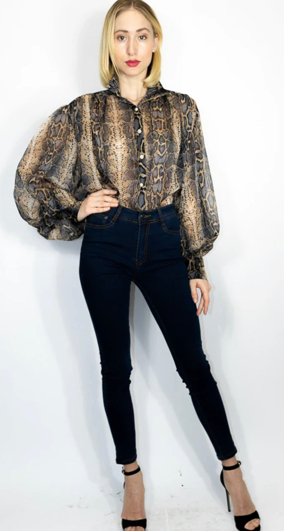 Snakeskin print blouse