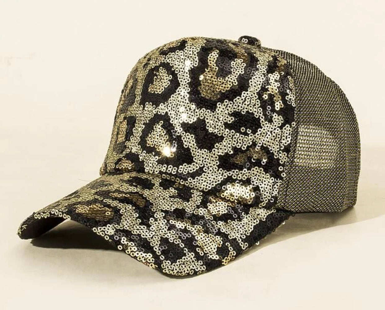 Leopard Sequin Trucker Hat